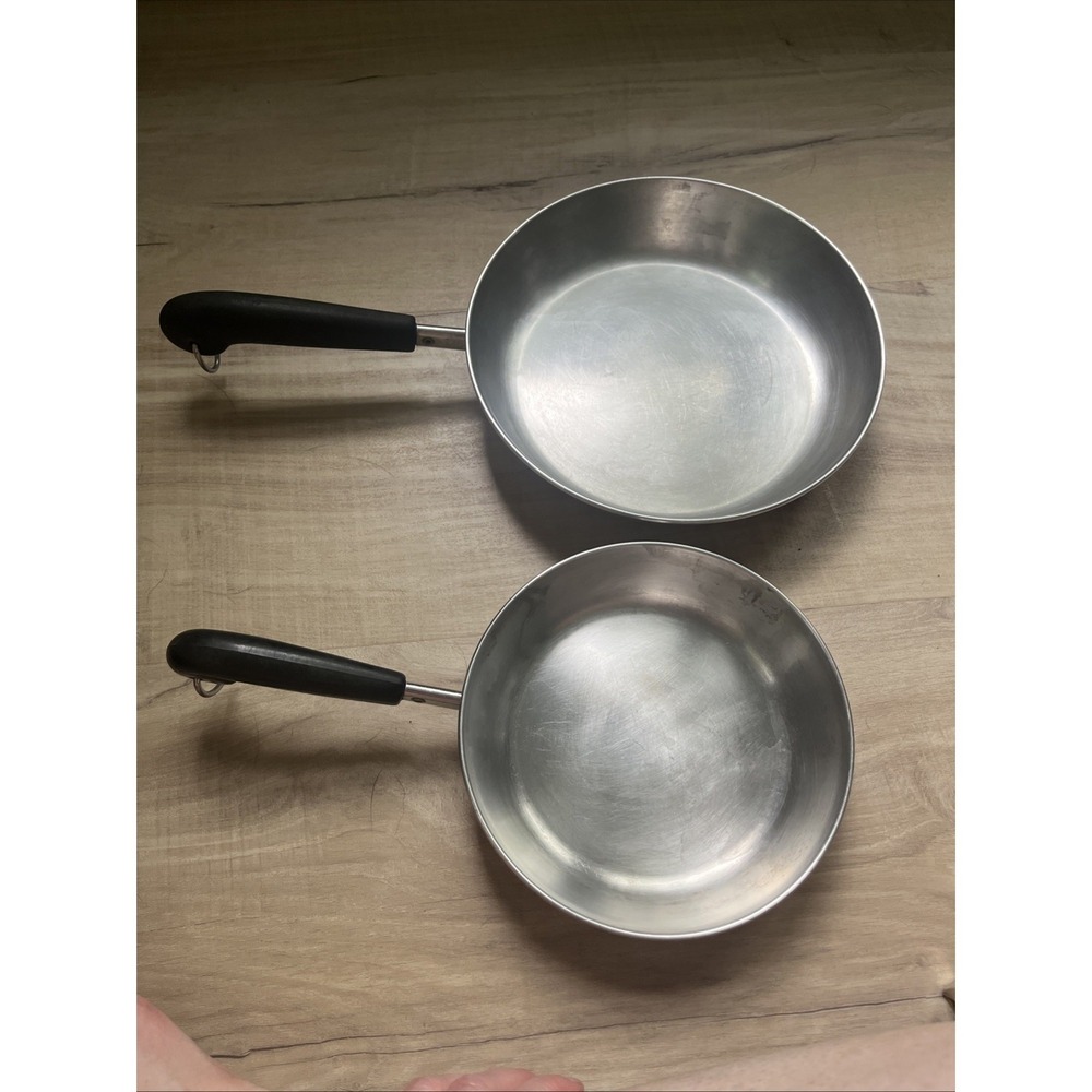 VINTAGE REVERE WARE COPPER CLAD BOTTOM 7 And 9"INCH SKILLET FRYING PANS No Lids‎ - Picture 2 of 6